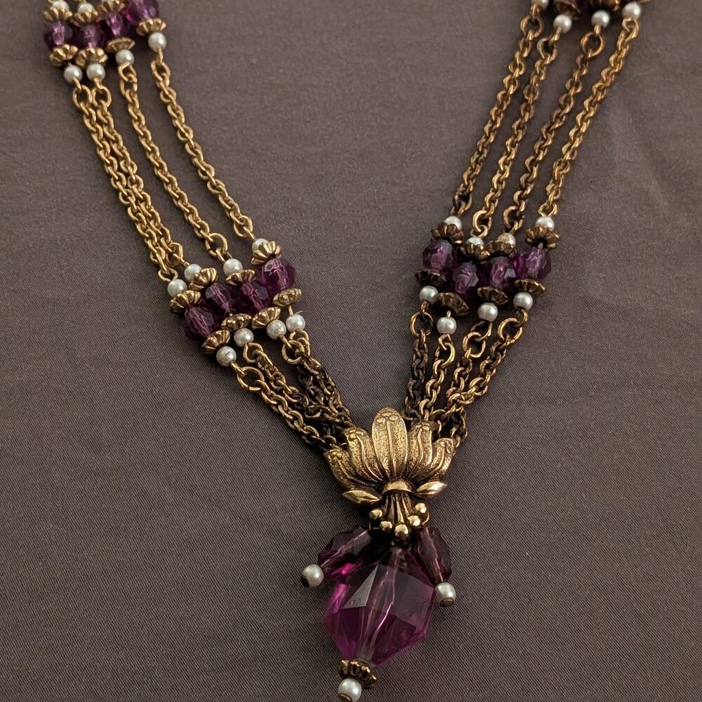 Vintage Avon Necklace Floral Multistrand